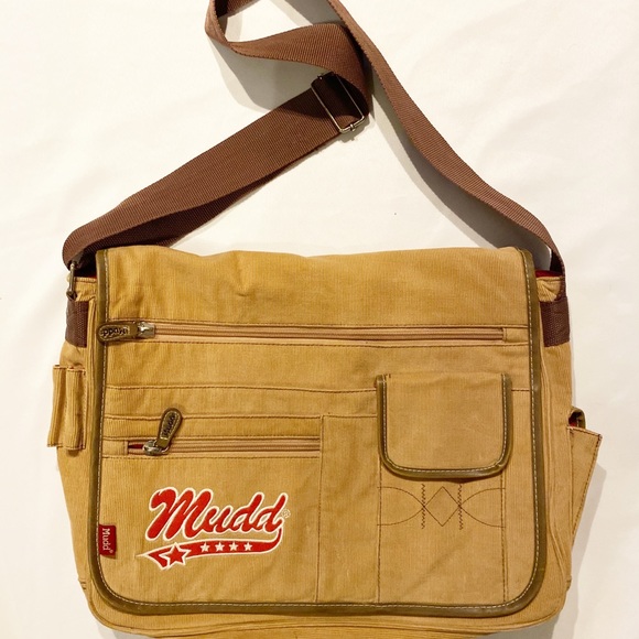 Mudd Handbags - Mudd corduroy 5 outer compartment shoulder bag.